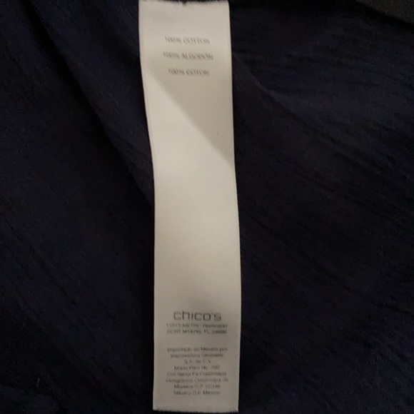 CHICO’S Navy Top Trimmed w/ Sequins, NWO Tags,  XL - Picture 10 of 10